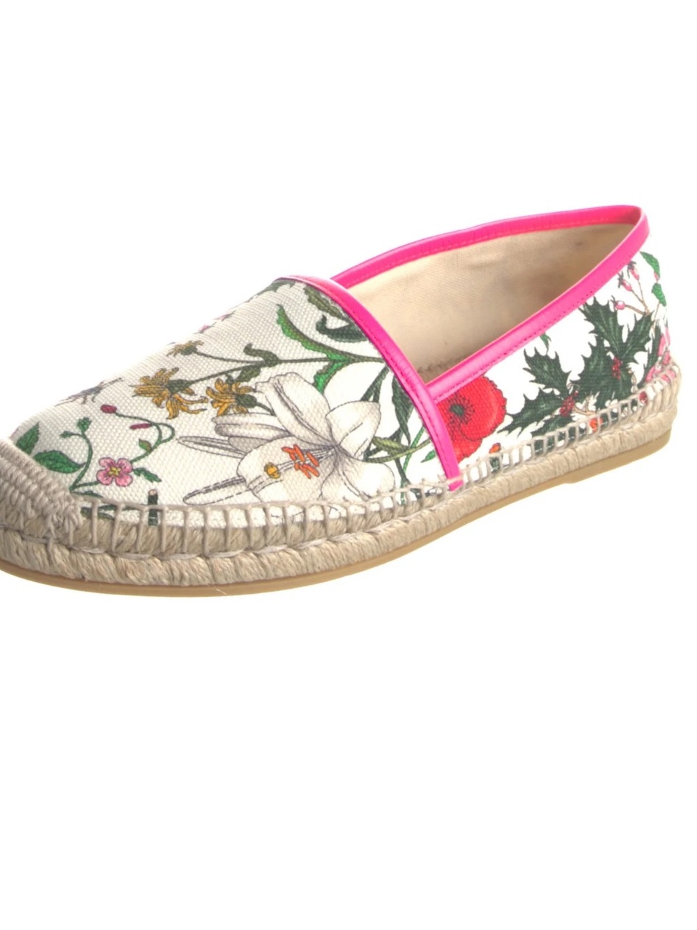 AUTHENTIC Gucci Flora Print Canvas Espadrilles Size 40